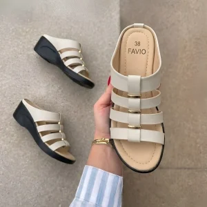 Favio Genuine Leather Heel [Off White]